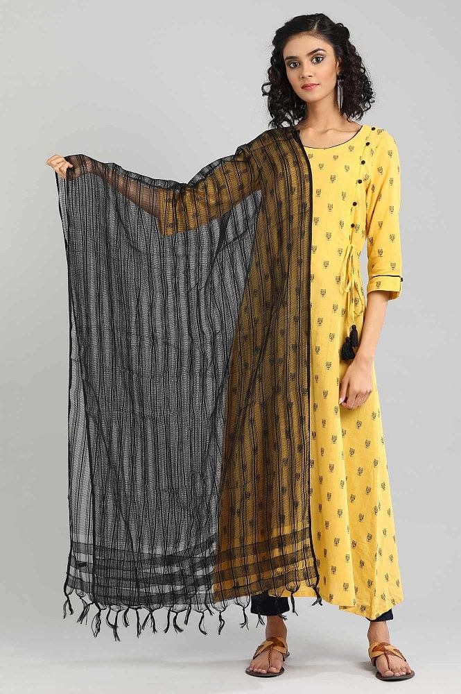 Aurelia Black Checked Dupatta
