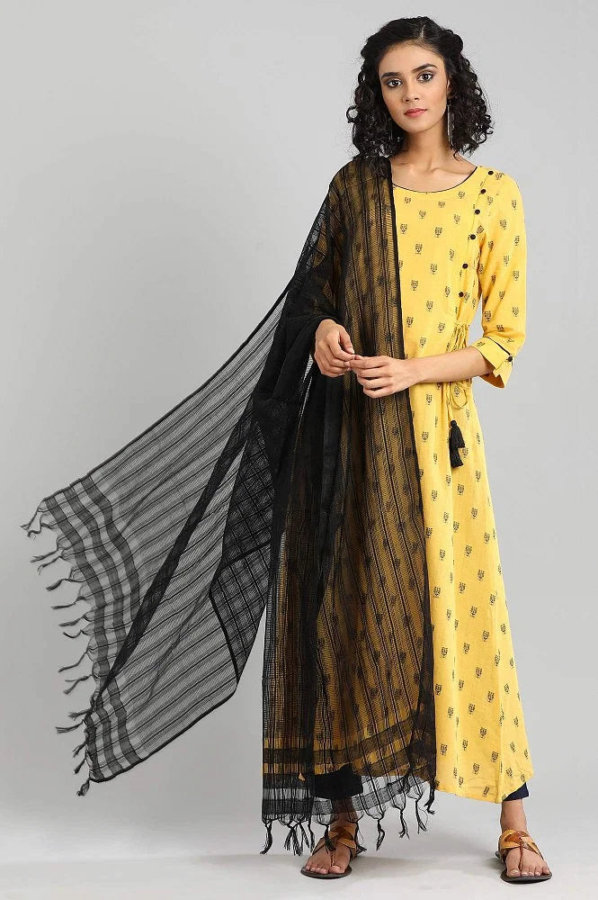 Aurelia Black Checked Dupatta
