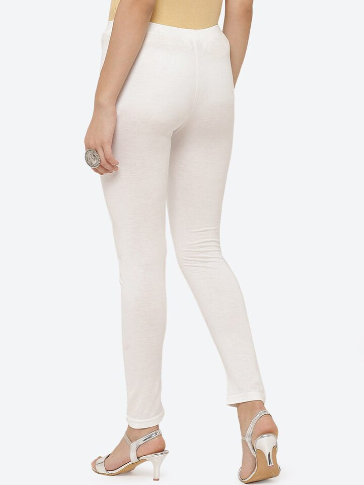 Biba women off white solid Ankle-Leggings