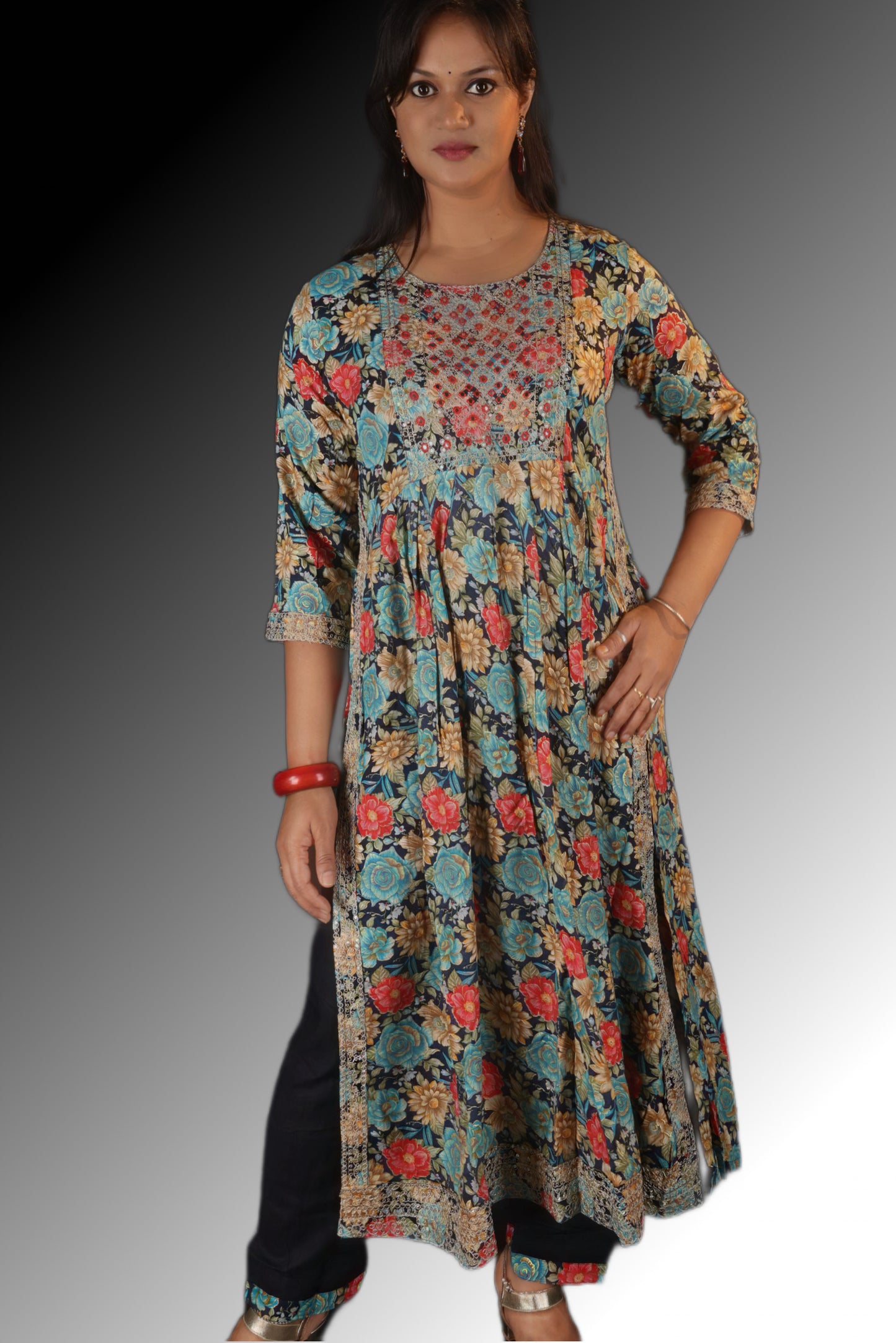 Churidar Naira cut with pant dupatta